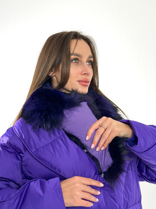 Genuine Silver Fox Premium Down Fill Coat - By Baano