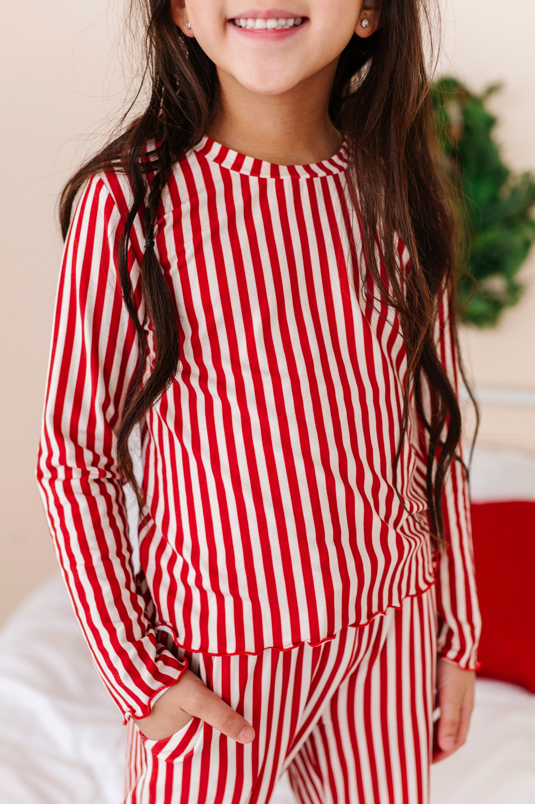 Red Stripes | GIRLS WIDE-LEG SET - By Baano