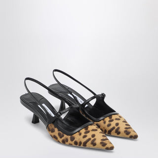 Didi 45 Slingback In Leopard Print Pony Skin - By Baano
