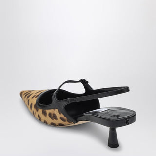Didi 45 Slingback In Leopard Print Pony Skin - By Baano