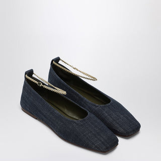 Navy Blue Denim Augusta Ballerina - By Baano