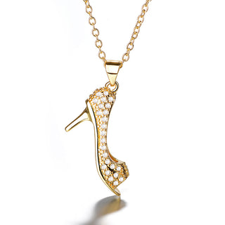 18K Gold and Sterling Silver Stiletto Crystal Pendant Necklace