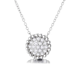 14k Gold Over Sterling Silver Studded  Crystal Pendant Necklace