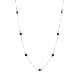 Sterling Silver Station necklace with crystals from Swarovski