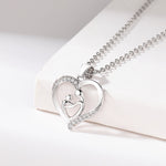 14K Gold	Motherhood pendant necklace with crystals (Mother's Day)