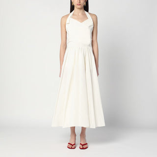 Ivory Dress With A Bow On The Back