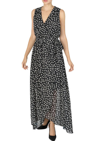 Donna Ricco V-Neck Hi-Low Maxi Dress - By Baano