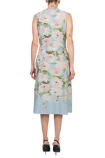 Donna Ricco Scoop Neckline Sleeveless Pullover Knit Floral Midi Dress