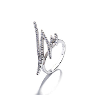 14 K Gold Plating Zig Zag Crystal Ring