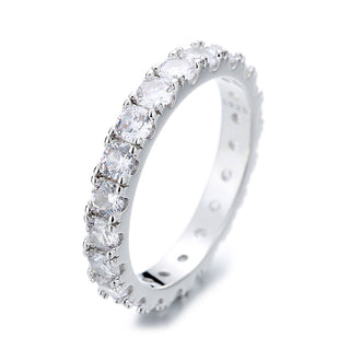 Silvertone Eternity Ring With Crystals from Swarovski