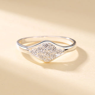 Sterling Silver Geometric Ring with crystals from Swarovski