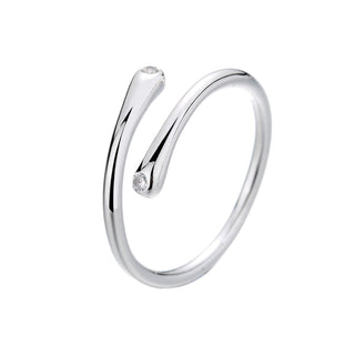 Sterling Silver Adjustable Band with Crystals