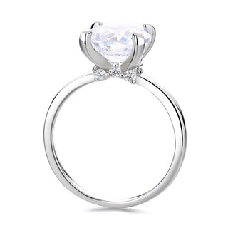 14K Gold and Sterling Silver Round Prong-Set Ring with 4.00 CTTW Brilliant Cut Simulated Diamond