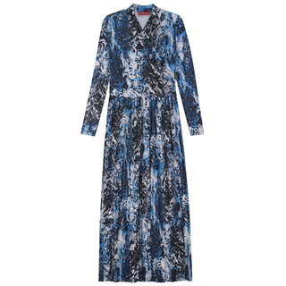Printed Pleated Wrap Dress - By Baano