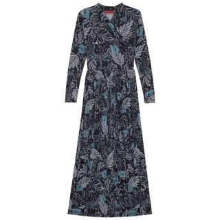 Printed Pleated Wrap Dress - By Baano