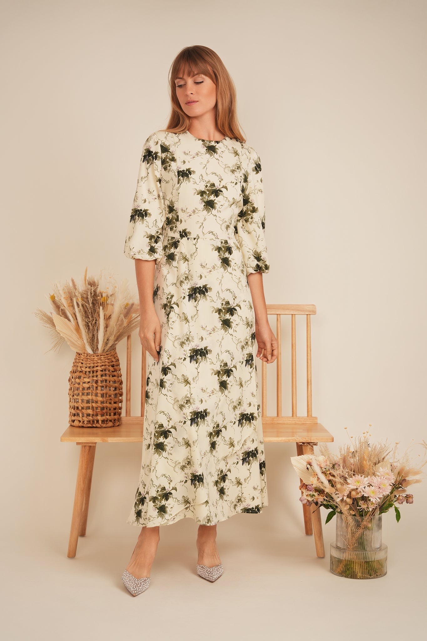 Printed Overlap Dress