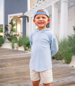 Kid's Breezy Bamboo Hoodie Sky Blue - By Baano