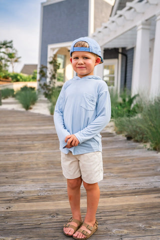 Kid's Breezy Bamboo Hoodie Sky Blue - By Baano