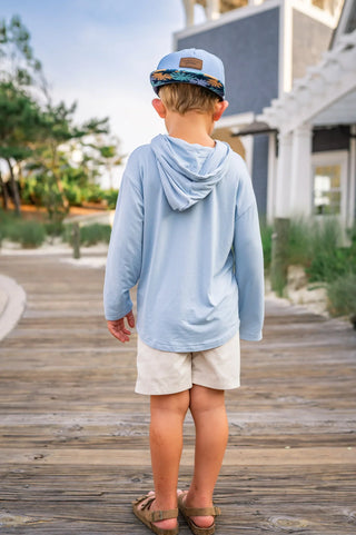 Kid's Breezy Bamboo Hoodie Sky Blue - By Baano