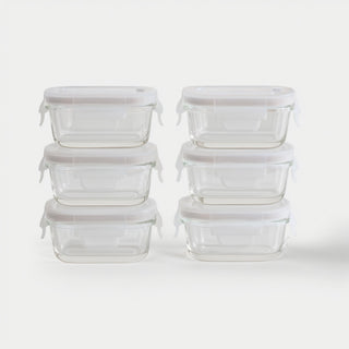 Mini Glass Container Set - Rectangular (Vanilla)