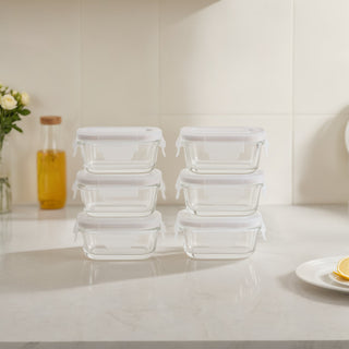 Mini Glass Container Set - Rectangular (Vanilla)