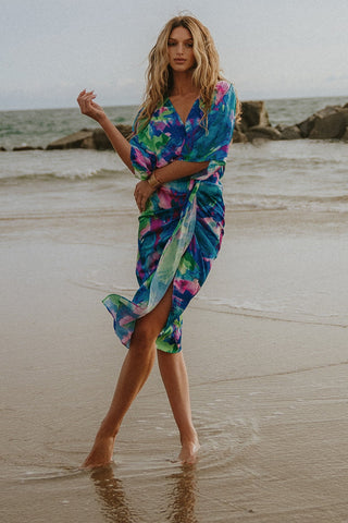 ON THE HORIZON WOVEN SATIN MIDI DRESS - By Baano