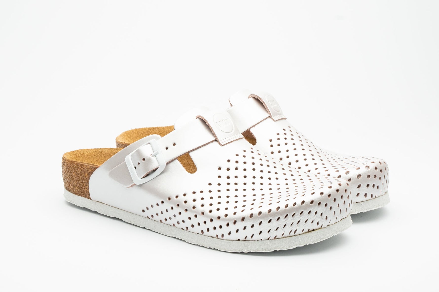 Edita by LEON– Women’s Leather Clog- Orthopedic Cork-style Clog with Adjustable Buckle