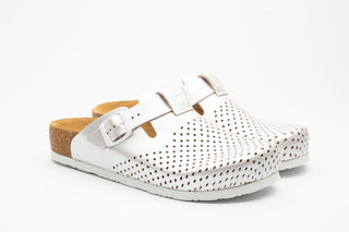 Edita by LEON– Women’s Leather Clog- Orthopedic Cork-style Clog with Adjustable Buckle