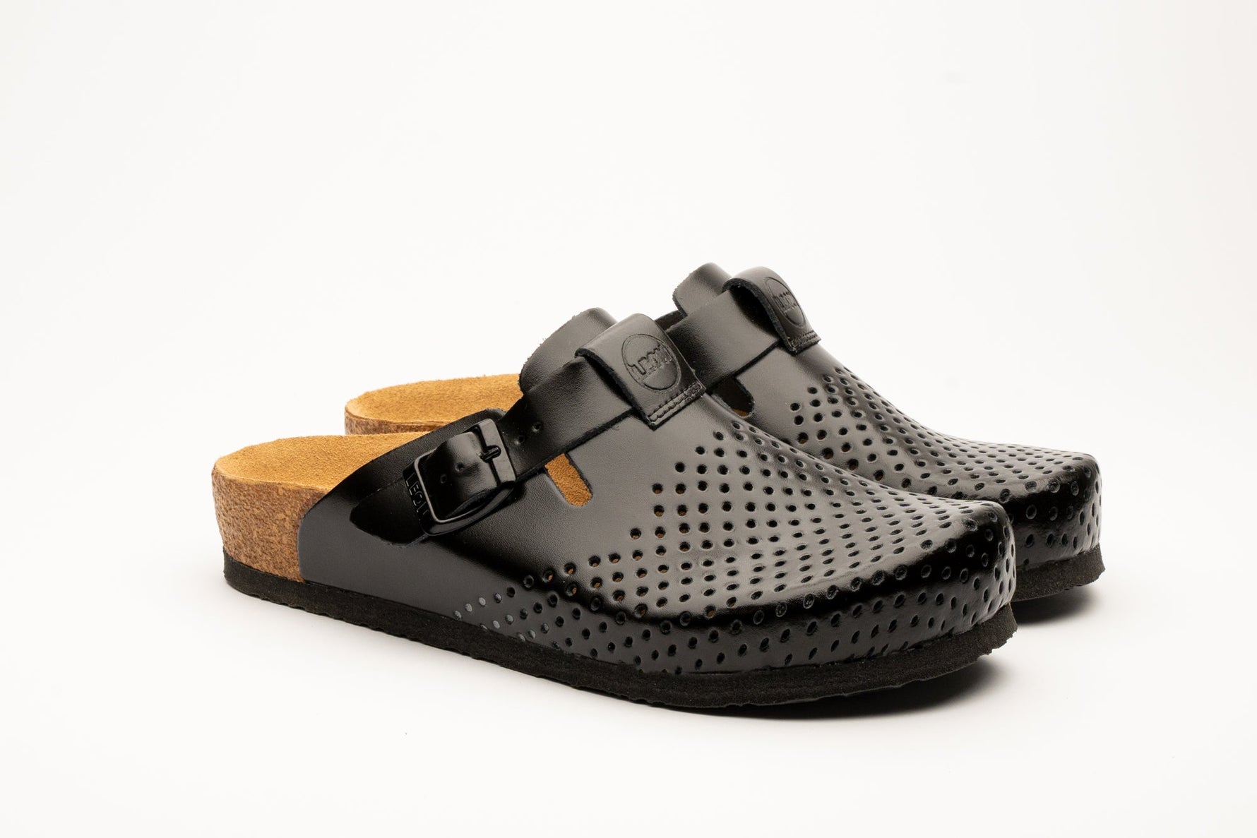 Edita by LEON– Women’s Leather Clog- Orthopedic Cork-style Clog with Adjustable Buckle