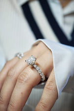 2.5ct Elongated Cushion Cut Eternity Engagement Ring Ring Deluxe Fine Jewelry