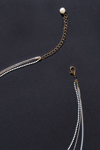 3 CHAIN LAYERD CHARM NECKLACE - By Baano