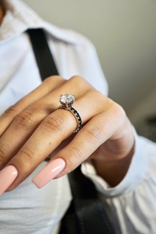 3.5ct Round Cut Moissanite Double Halo Engagement Ring Ring Deluxe Fine Jewelry