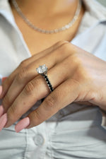 3.5ct Round Cut Moissanite Double Halo Engagement Ring Ring Deluxe Fine Jewelry