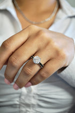 3.5ct Round Cut Moissanite Double Halo Engagement Ring Ring Deluxe Fine Jewelry