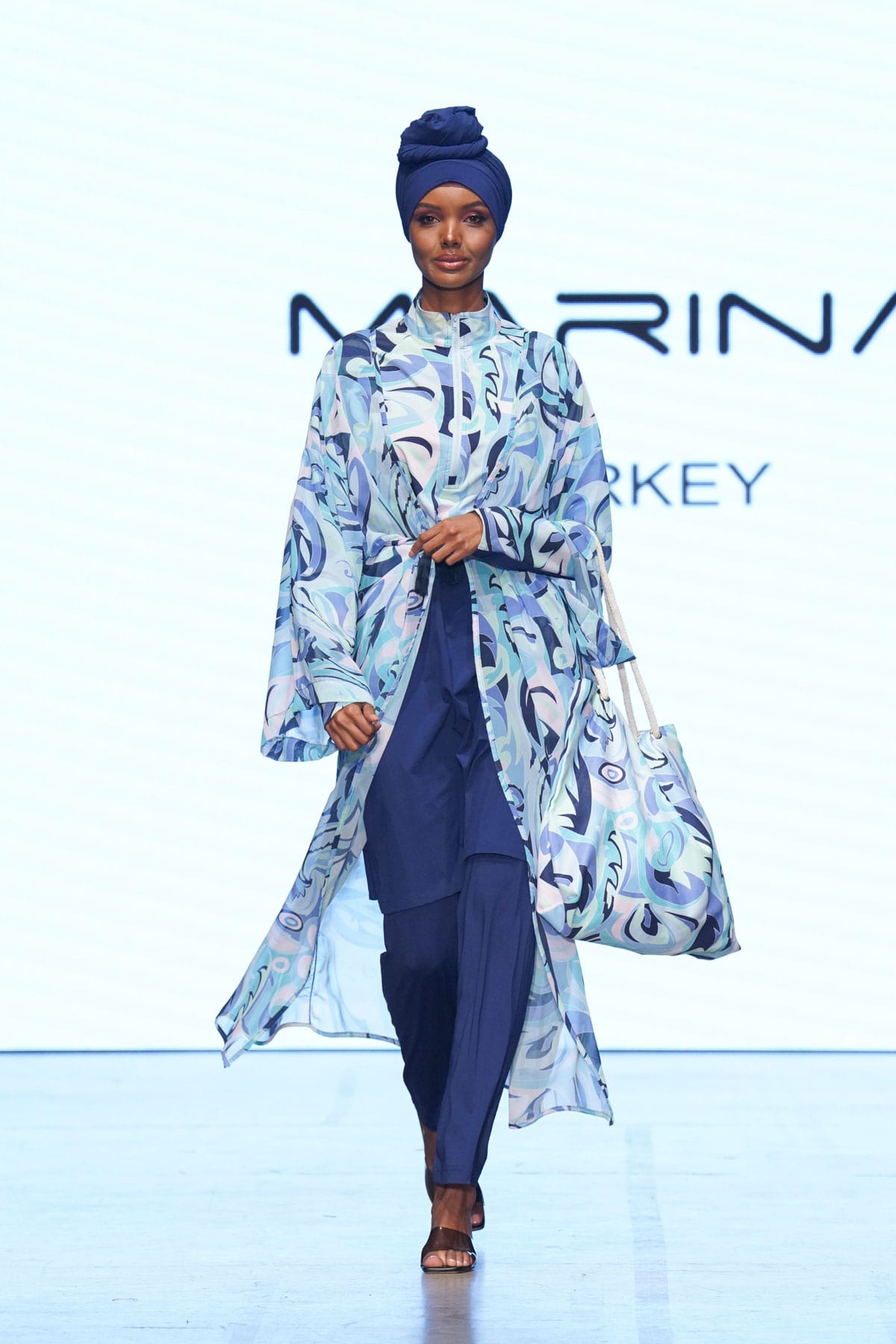 Woven Navy Burkini Modest Swimwear M2498 Marina Modest