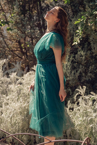 LIVELY CHARM TULLE MIDI DRESS - By Baano