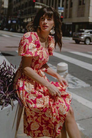 RUN TOWARDS LOVE POPLIN ANKLE DRESS - By Baano