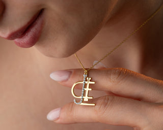 Minimalist Diamond Initial Name Necklace – Personalized Fine Jewelry in Gold or Silver