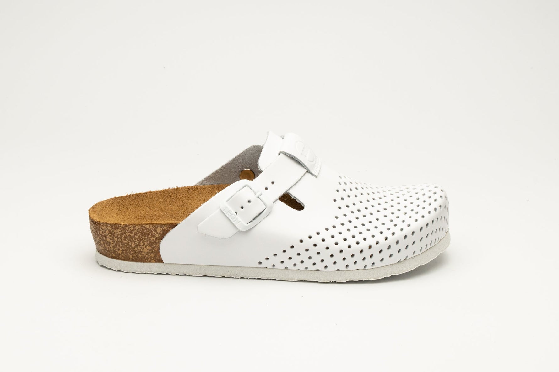 Edita by LEON– Women’s Leather Clog- Orthopedic Cork-style Clog with Adjustable Buckle