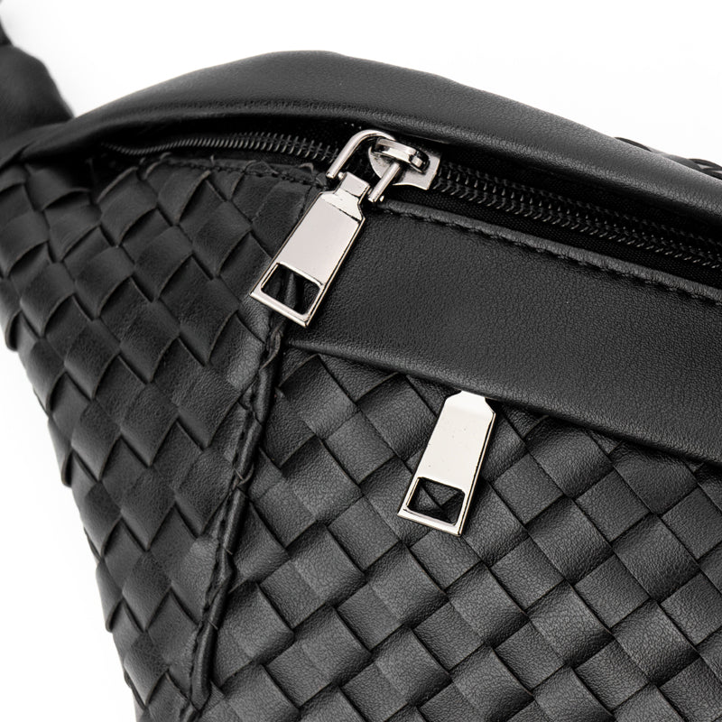 The Riley | Woven Leather Sling Bag - By Baano