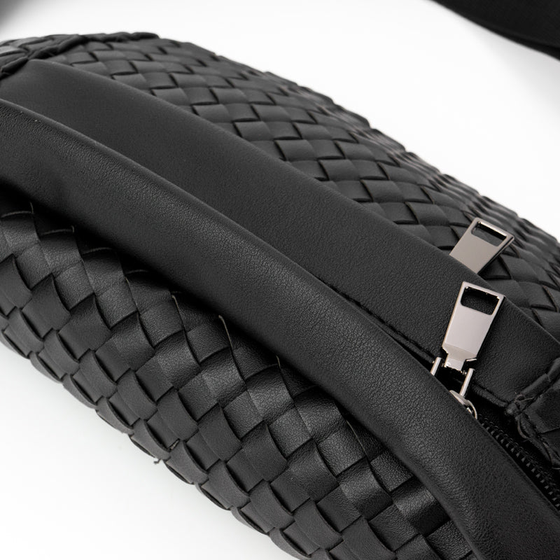 The Riley | Woven Leather Sling Bag - By Baano