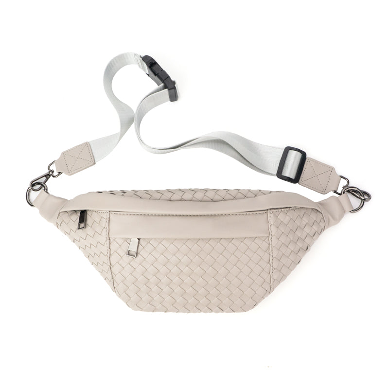 The Riley | Woven Leather Sling Bag - By Baano
