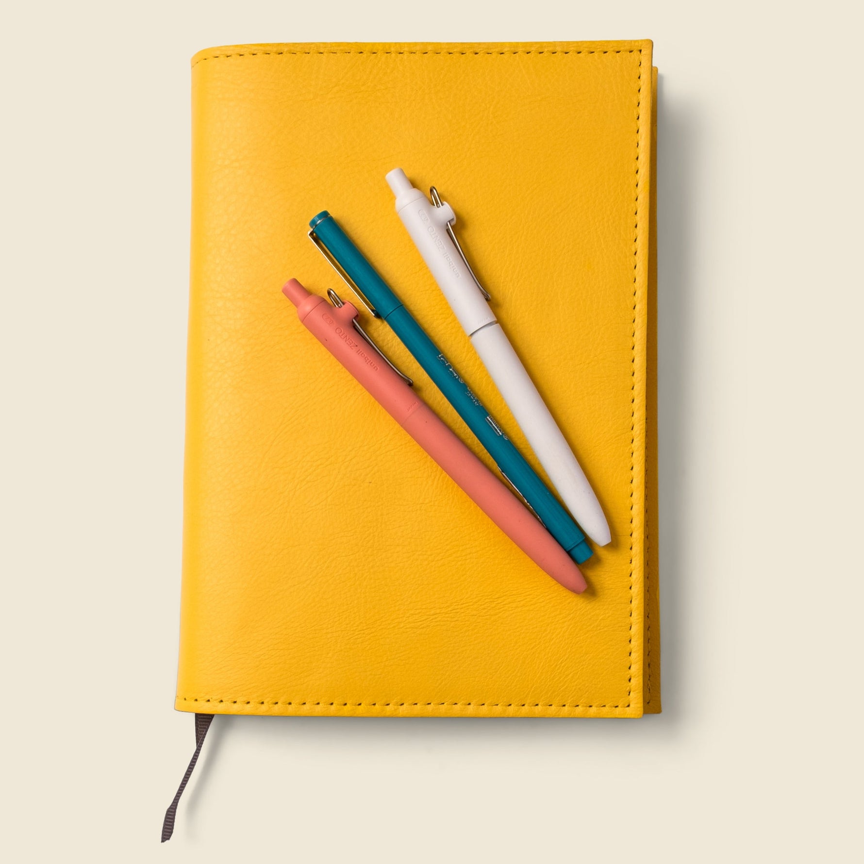 Refillable A5 Leather Notebook Cover – Yellow
