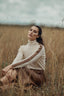 IVORY WITH COGNAC LEATHER