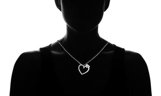 Sterling Silver Heart Necklace with Genuine Crystals