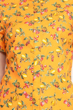 Donna Morgan Collared High Neck Button Down Folded Short Sleeve Multi Print Cotton Blend Dress with Pockets - Glamourous Grace