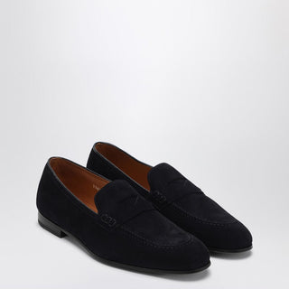 Penny Loafers In Dark Brown Suede - By Baano
