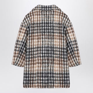 Hazelnut-coloured Checked Coat