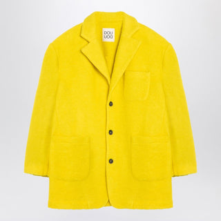 Yellow Single-breasted Coat In Wool Blend - By Baano