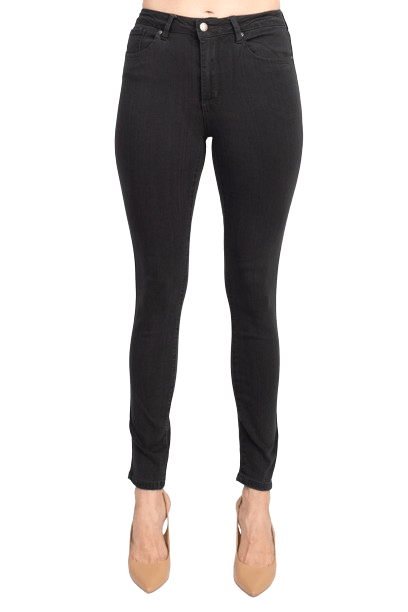 Velvet Heart Mid Waist Skinny Jeans Stretch Button & Zipper Fly Closure Denim Pants with Pockets - Glamourous Grace